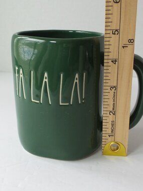 Rae Dunn Green "FA LA LA!" Ceramic Mug